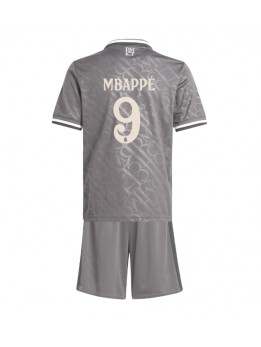 Real Madrid Kylian Mbappe #9 Ausweichtrikot für Kinder 2024-25 Kurzarm (+ Kurze Hosen)